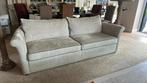 2 x luxe bank in chenille stof en lederen piping, Ophalen, Gebruikt, Stof