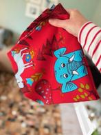 Stof rood dieren kinderprint vintage jaren 70, 120 cm of meer, Nieuw, Ophalen of Verzenden, Katoen