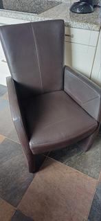 6 mooie leren eetkamerstoelen op wieltjes, Minder dan 75 cm, Leer, Ophalen of Verzenden, Zo goed als nieuw