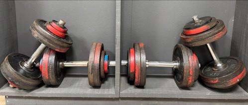 Oldskool/vintage/oude dumbells, 2 sets circa 25 en 30 kilo, Sport en Fitness, Fitnessmaterialen, Gebruikt, Dumbbell, Ophalen