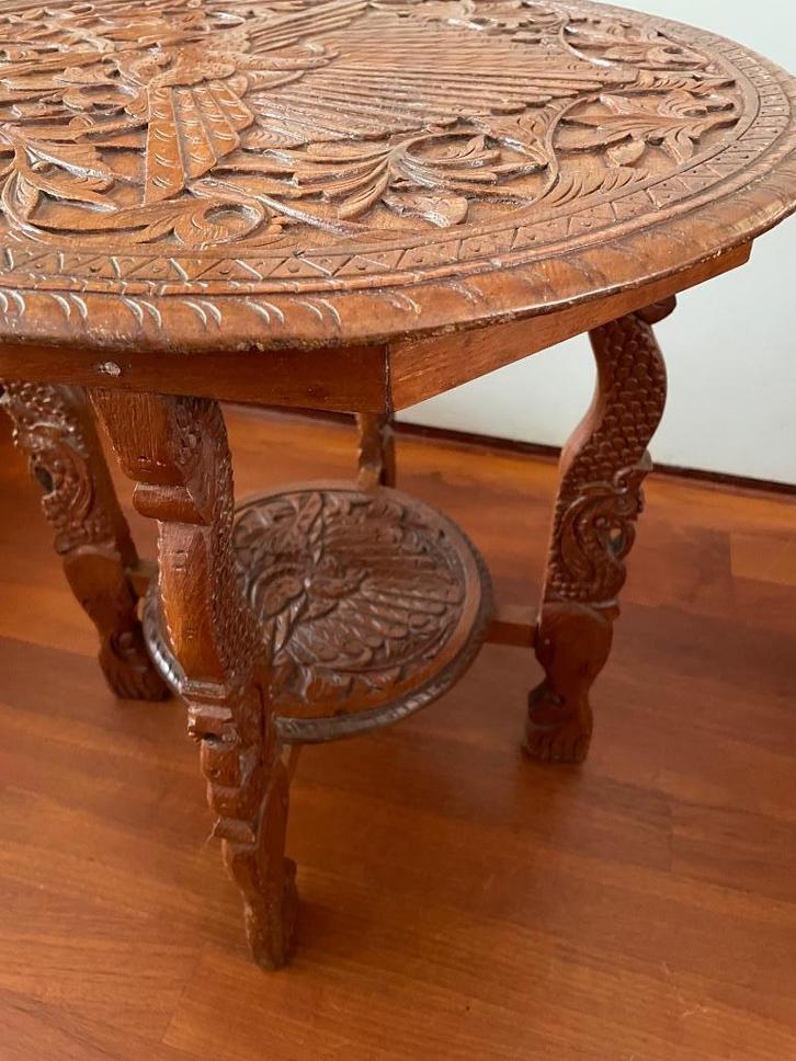 Bijzettafel hardhout / teak - Aziatisch houtsnijwerk, Antiek en Kunst, Curiosa en Brocante, Ophalen