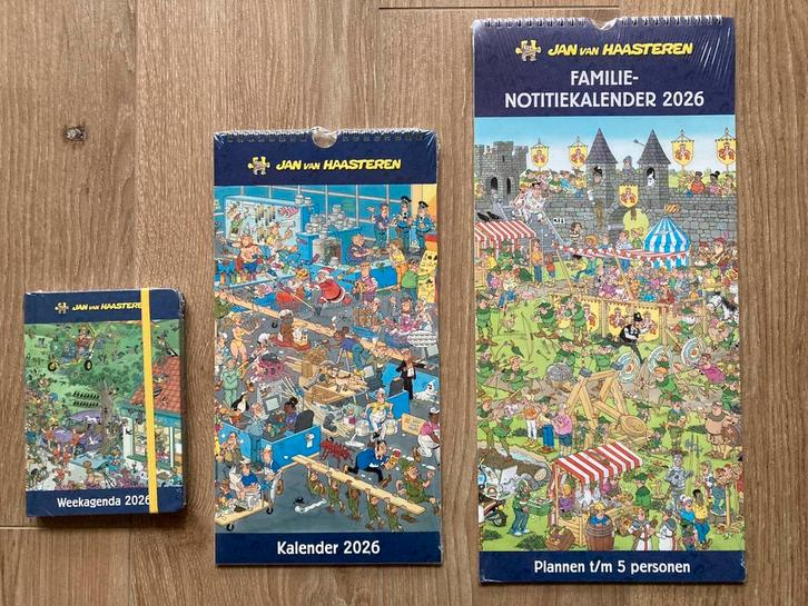 Nieuw! Jan van Haasteren agenda en kalenders 2026, Hobby en Vrije tijd, Denksport en Puzzels, Nieuw, Overige typen, 500 t/m 1500 stukjes