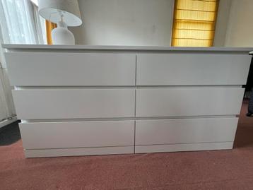 Malm ladekast wit, 6 lades