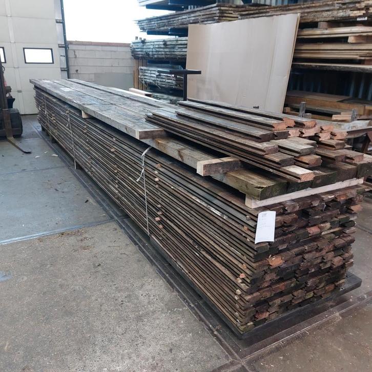 Grote partij oude amerikaans grenen vloerdelen, Doe-het-zelf en Verbouw, Vloerdelen en Plavuizen, Zo goed als nieuw, Vloerdelen of -planken