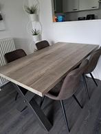 Formula eettafel antracite silver softyl stoelen (a-meubel), Huis en Inrichting, Tafels | Eettafels, Zo goed als nieuw, 150 tot 200 cm