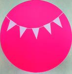 Sluitstickers vlaggetjes neon roze feest slingers versiering, Verzenden, Nieuw, Meerdere stickers