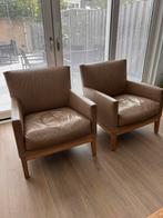 Montis fauteuil Impala leer (leverbruin) onderstel oak, Huis en Inrichting, Ophalen, Gebruikt, 50 tot 75 cm, Leer