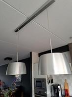 Hanglamp met 2 kappen geborsteld staal, Ophalen, Minder dan 50 cm