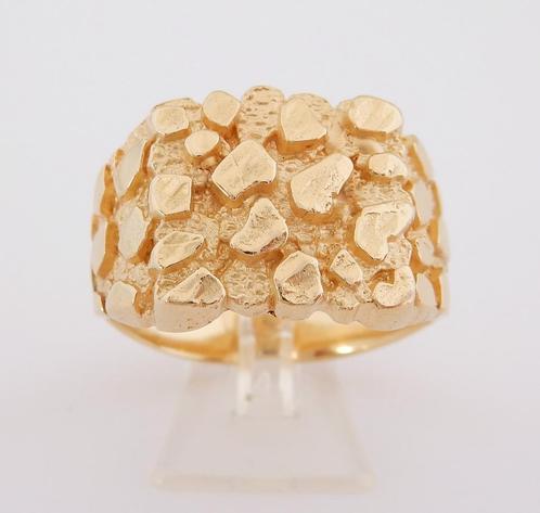 Zware brede 14 karaat Gouden Piet Piet Ring Herenring, Sieraden, Tassen en Uiterlijk, Ringen, Nieuw, Heer, 20 of groter, Goud