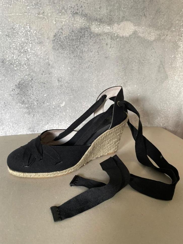 E(X)IT - elegante sleehak espadrilles - zwart - maat 39, Kleding | Dames, Schoenen, Zo goed als nieuw, Sandalen of Muiltjes, Zwart