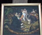 Julius Paland schilderij, gesigneerd, katten, Antiek en Kunst, Ophalen