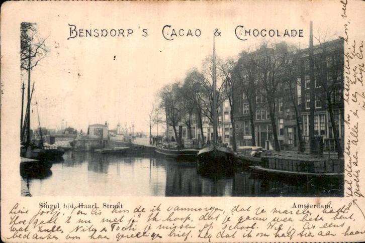 Amsterdam - Singel b/d Haarlemsche Straat, Verzamelen, Ansichtkaarten | Nederland, Gelopen, Noord-Holland, Voor 1920, Ophalen of Verzenden