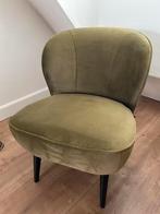 WOOOD Sara Fauteuil - Fluweel Army - Zo Goed Als Nieuw, Huis en Inrichting, Ophalen, Minder dan 75 cm, Zo goed als nieuw, Stof