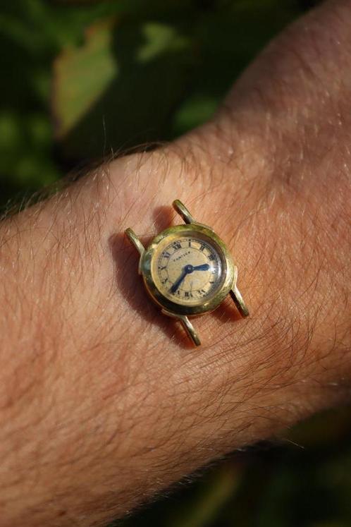 Cartier duoplan, 18k backwinder horloge, JLC 1930s., Sieraden, Tassen en Uiterlijk, Horloges | Heren, Zo goed als nieuw, Polshorloge