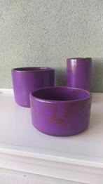 3 delige paarse potten vazen set jaren 60/70 vintage, Antiek en Kunst, Ophalen of Verzenden