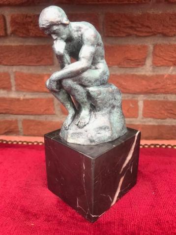 fraai gepatineerd bronzen beeld, DE DENKER/ LE PENSEUR beschikbaar voor biedingen