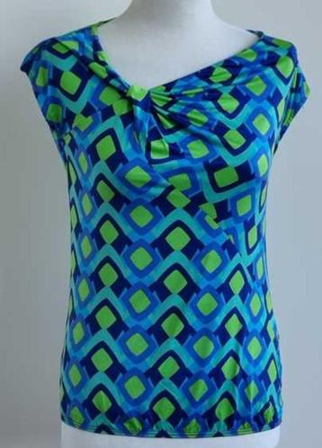 Lola&Liza geweldig blauw shirt met retro print mt. 36 beschikbaar voor biedingen