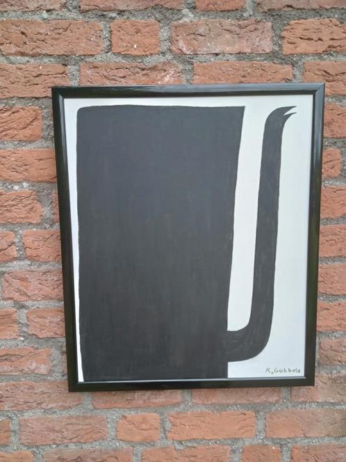 Klaas Gubbels Schilderij Zwart Wit., Antiek en Kunst, Kunst | Schilderijen | Modern, Ophalen of Verzenden