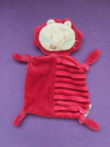  LUNATIX Knuffeldoekje LEEUW. 30 CM. ROOD **Nieuw** beschikbaar voor biedingen