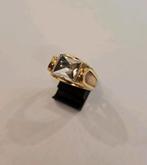 Vintage 9 karaats gouden ring bezet met zirkonia vierkant, Ophalen of Verzenden, Zo goed als nieuw, Dame, Goud