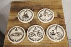 5x Burgers' 1979 onderzetters ''aardewerk'' oldtimer rijwiel, Oldtimer, Zo goed als nieuw, Burgers, &&