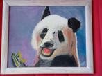 Pandabeer olieverf op canvas gesigneerd H.F, Antiek en Kunst, Ophalen of Verzenden