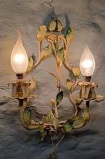 Franse wandlampjes metaal bloemenlamp, Antiek en Kunst, Antiek | Lampen, Ophalen of Verzenden