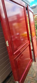 Hardhouten garagedeur, Gebruikt, 120 cm of meer, Ophalen, Garagedeur