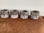 4 bloempotten cement, Ophalen, Steen, Gebruikt, Rond