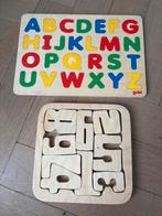 Houten Educatieve Puzzels - Alfabet & Cijfers, Kinderen en Baby's, Speelgoed | Kinderpuzzels, Ophalen, 2 tot 4 jaar, Gebruikt