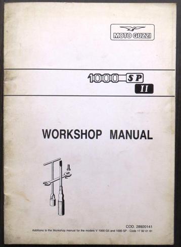 Workshop Manual (aanvulling) Moto Guzzi SP II - 1985 beschikbaar voor biedingen
