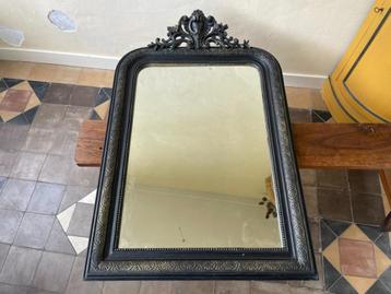 Franse Spiegel met kuif Louis Philippe 108 cm. beschikbaar voor biedingen