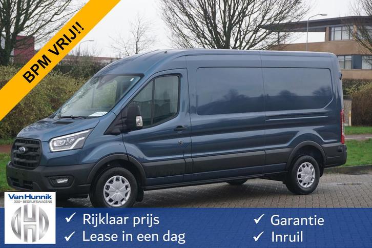 Ford Transit 350L 170PK L3H2 AUT BPM VRIJ! 12" Sync4 Scherm, Auto's, Bestelauto's, Bedrijf, Te koop, 360° camera, ABS, Airconditioning