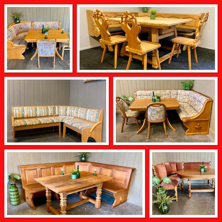 Echte Duitse eethoeken Oostenrijkse zithoeken klepbanken, Huis en Inrichting, Complete eetkamers, Zo goed als nieuw, Ophalen