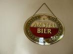 GLAZEN SPIEGEL BROUWERIJ BORDJE"AMSTEL BIER"UIT JAREN 60/70, Ophalen of Verzenden, Gebruikt, Reclamebord