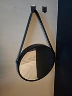 Nette zwarte ronde spiegel met ophangband ZGAN!, Minder dan 100 cm, Rond, Ophalen of Verzenden, Zo goed als nieuw