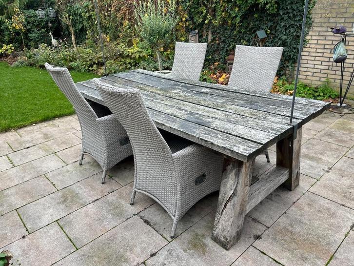 Tuinset te koop, Tuin en Terras, Tuinsets en Loungesets, Gebruikt, Tuinset, Hardhout, 4 zitplaatsen, Ophalen