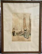gravure, Henri Cassiers, Volendam, in lijst. gesigneerd., Ophalen of Verzenden