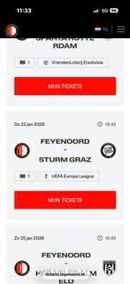 Feyenoord - sturm graz vak QQ, Tickets en Kaartjes, Eén persoon