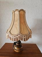 Vintage Tafellamp met Varkensleren Kap, Huis en Inrichting, Lampen | Lampenkappen, Gebruikt, 25 tot 50 cm, Vintage, Ophalen of Verzenden