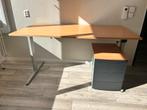 Verstelbaar Bureau + Ladeblok, Huis en Inrichting, Bureaus, Ophalen, In hoogte verstelbaar, Gebruikt, Bureau
