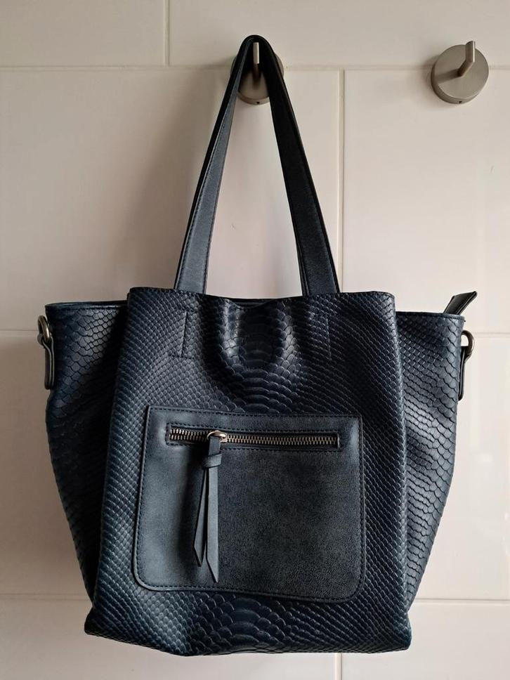 Blauwe schoudertas - Eternel, Sieraden, Tassen en Uiterlijk, Tassen | Schoudertassen, Zo goed als nieuw, Overige merken, Blauw