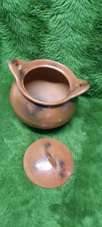 Bruine stenen pot met deksel, Antiek en Kunst, Ophalen of Verzenden
