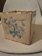 craquelé keramische plantenbak of pot met blauw-witte bloem-, Antiek en Kunst, Antiek | Keramiek en Aardewerk, Ophalen of Verzenden