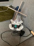 Kerstdorp Molen met Licht en Geluid, Ophalen, Kunststof, Wit, Zo goed als nieuw