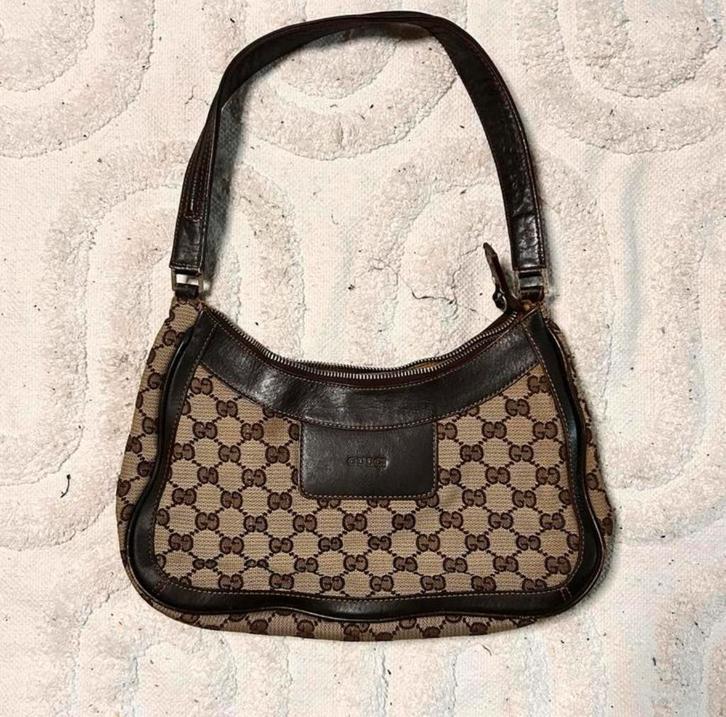 Originele gucci tas, Sieraden, Tassen en Uiterlijk, Tassen | Damestassen, Zo goed als nieuw, Handtas, Bruin, Ophalen of Verzenden