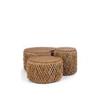 Salontafelset (set van 3 ronde tafels) met opbergruimte, Ophalen, Minder dan 50 cm, Zo goed als nieuw, Minder dan 50 cm