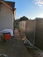 9 stuks bouwhekken incl kunstof voeten., Tuin en Terras, Tuinhekken en Hekwerk, Ophalen, Gebruikt, Kunststof, Gaashekwerk