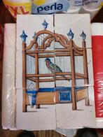 Vintage Tegels - Vogelkooi Motief, Antiek en Kunst, Ophalen of Verzenden