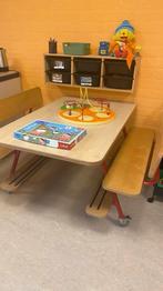 Eettafel met vaste bank  met wieltjes voor kinderen, Gebruikt, 200 cm of meer, Rechthoekig, 50 tot 100 cm